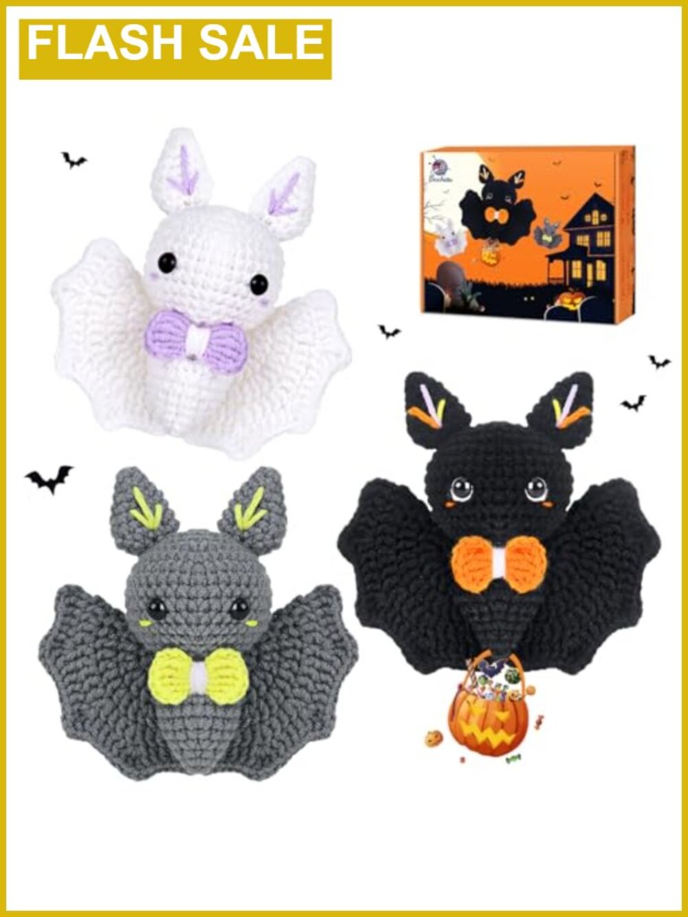 Beginner Crochet Kit for Adults with Video Tutorials DIY Animal Halloween Gift